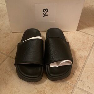 Y-3 Black Slide Sandals